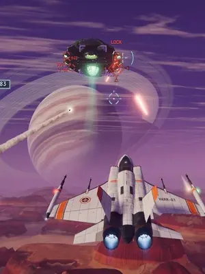 The Kestrel locks on to a hive capital ship above the desert.