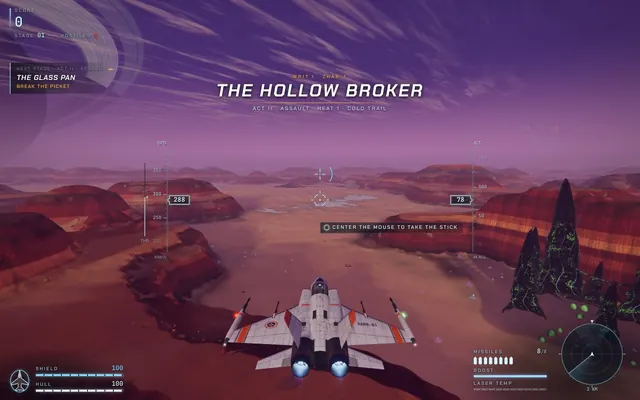The Kestrel flies low through the rust-red canyons of Zhar-7, the Writ title on the screen.